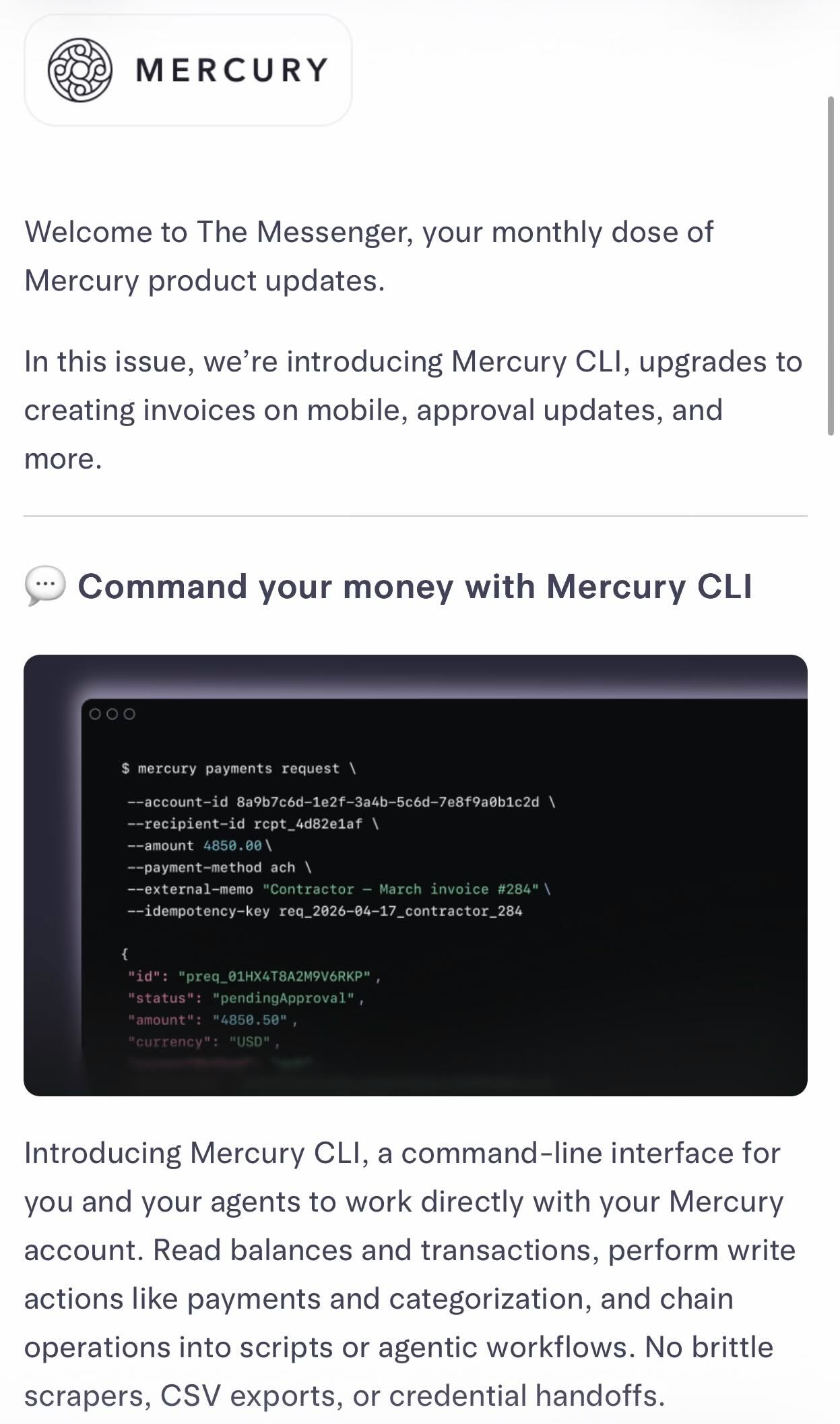 Mercury CLI announcement